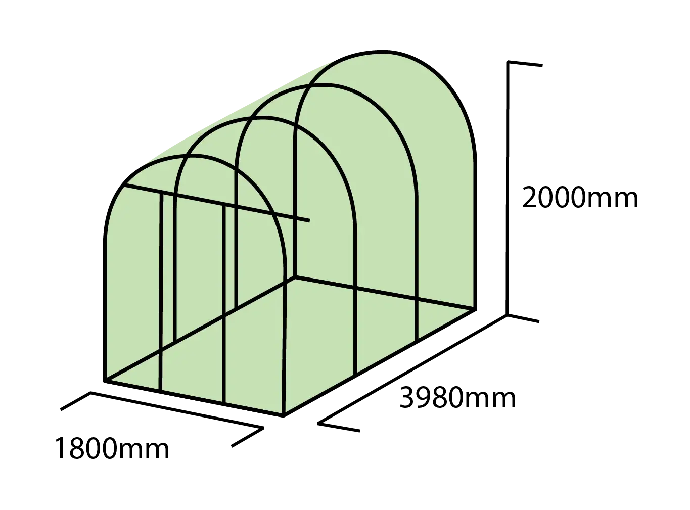 1.8m x 4m Timber Base Junior Shade House