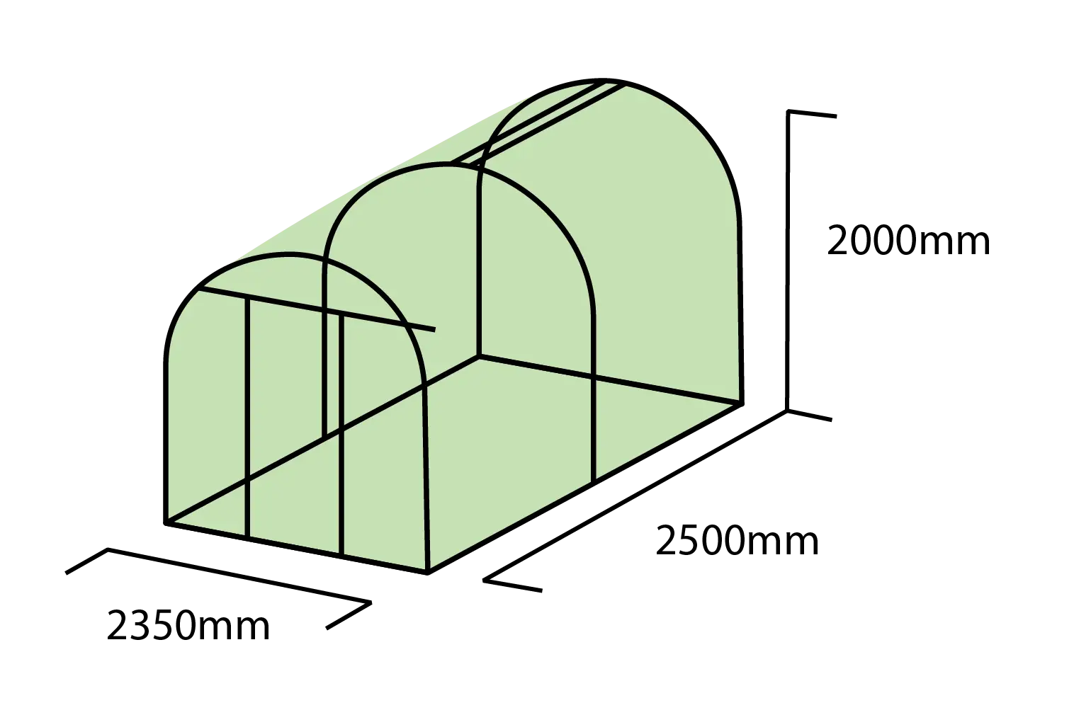 2.35m x 2.5m Timber Base Shade House