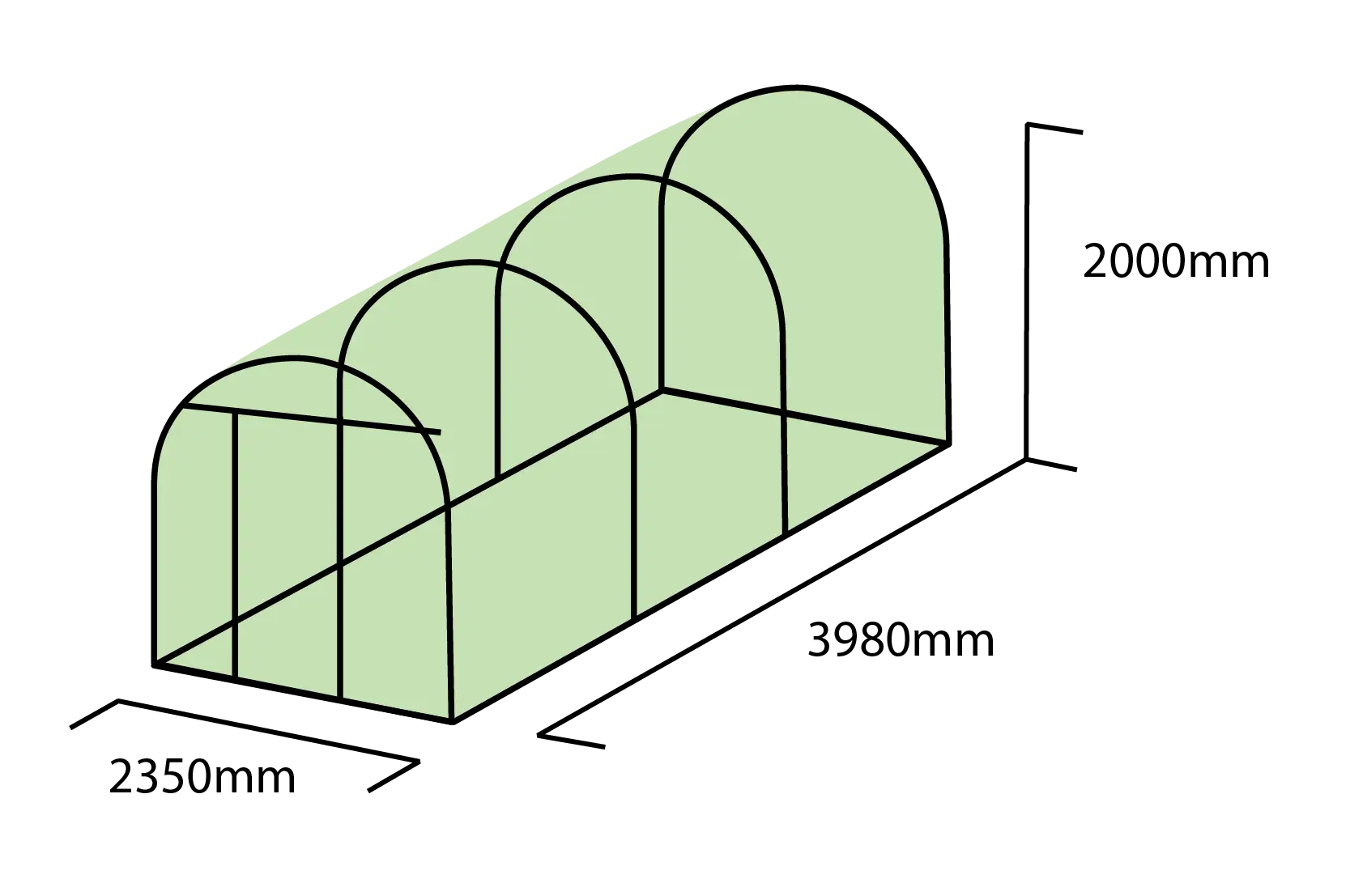 2.35m x 4m Timber Base Shade House