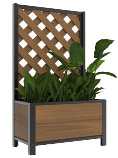Durable Patio Planter Box with Trellis