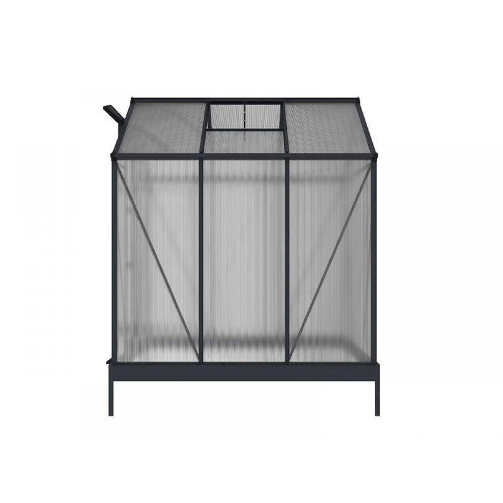 EcoHome 4mm Polycarbonate Greenhouse 1.8m x 1.8m - Grey Frame