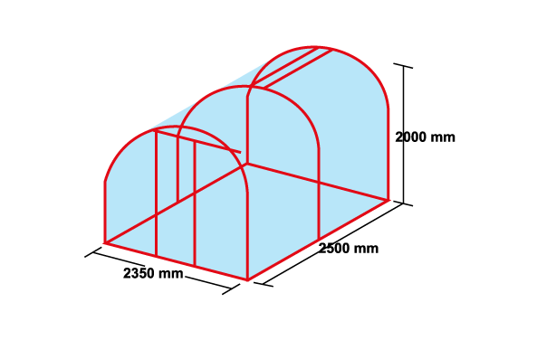 2.35m x 2.5m Timber Base Tunnel House