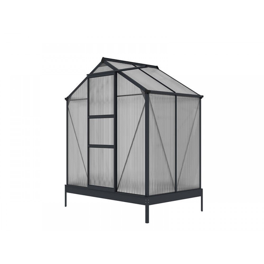 EcoHome 6mm Polycarbonate Greenhouse 1.8m x 1.2m - Grey Frame