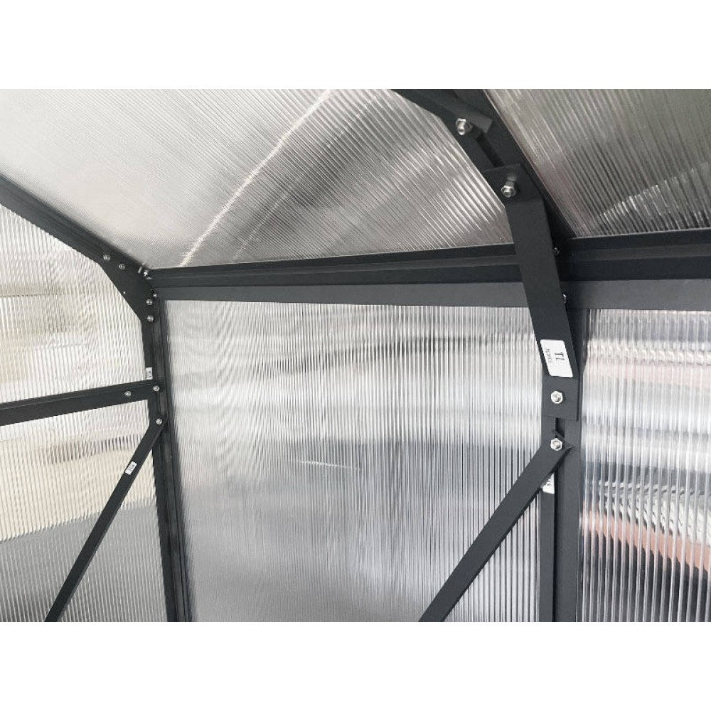 Urban 6mm Polycarbonate Greenhouse 2.2m x 1.5m - Grey Frame